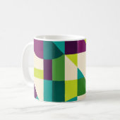 Plum Teal Geometric Abstract コーヒーマグカップ (正面左)
