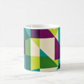 Plum Teal Geometric Abstract コーヒーマグカップ (中央)