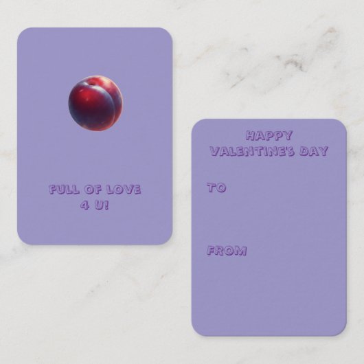 Plum Valentines ノートカード (正面/裏面)