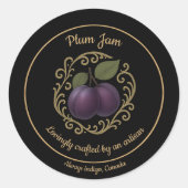Plum Velvet – Gourmet Jam Label ラウンドシール (正面)
