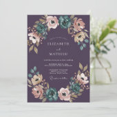 Plum Velvety Fall Wedding 招待状 (スタンド正面)