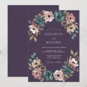 Plum Velvety Fall Wedding 招待状 (正面/裏面)