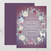 Plum Wintry Blossom Wedding 招待状 (正面/裏面)