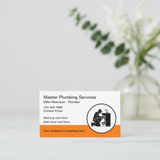 Plumb はっきりした Servicesモダンの名刺 名刺 (スタンド正面)