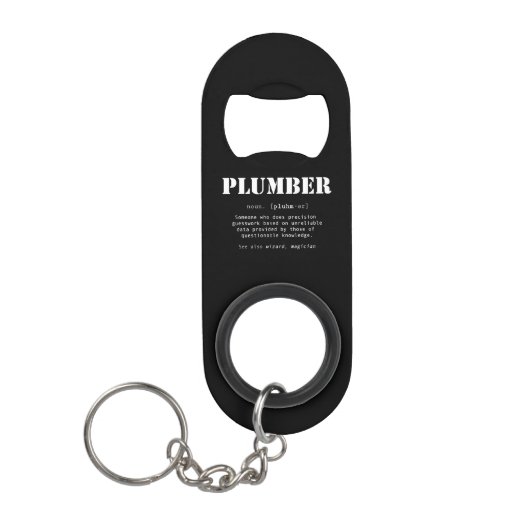 Plumber辞おもしろい書定義 キーホルダー栓抜き (正面)