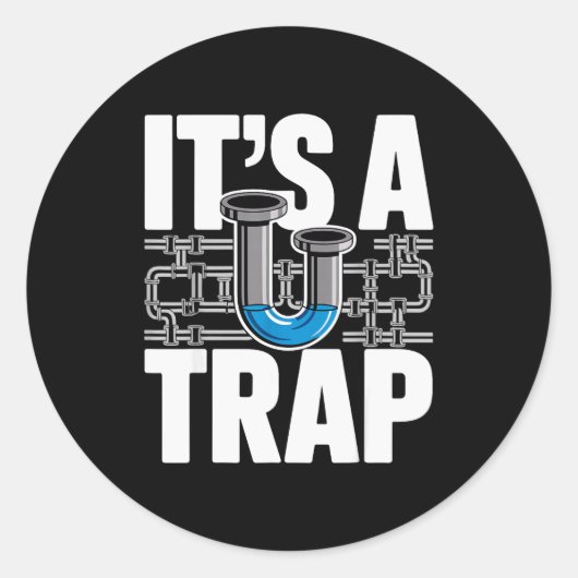 Plumber Art For Men Women Plumbing Pefitter Plumbe ラウンドシール (正面)