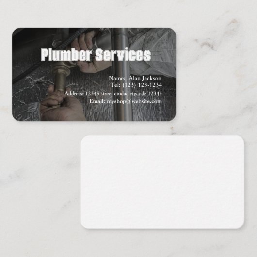 PLUMBER Business card editable 名刺 (正面/裏面)