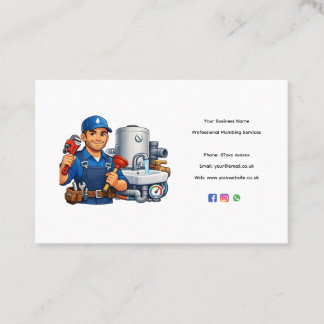 Plumber Business Card Template – Professional Edit 名刺