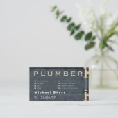 Plumber Business Card with Pipe DetaiI 名刺 (スタンド正面)