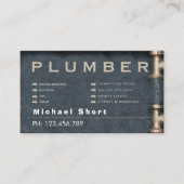 Plumber Business Card with Pipe DetaiI 名刺 (正面)