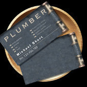 Plumber Business Card with Pipe DetaiI 名刺