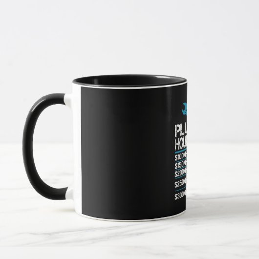 plumber installer fitter Funny Hourly Rate gift id マグカップ (左)