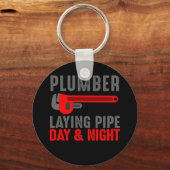 Plumber laying pipe day and night キーホルダー (正面)