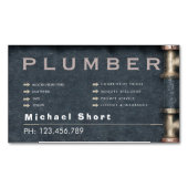 Plumber Magnetic Business Card with Pipe DetaiI マグネット名刺 (正面)