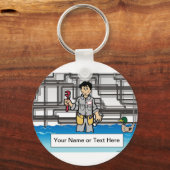Plumber - Male Cartoon by PrintedPerfection.com キーホルダー (正面)