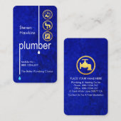 Plumber Pipeline Signage in Blue Water 名刺 (正面/裏面)