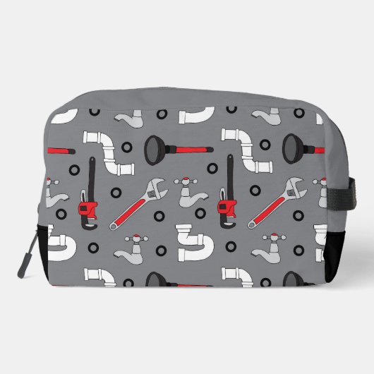 Plumber Plumbing Pattern Monogram Personalised ドップキット (裏面)