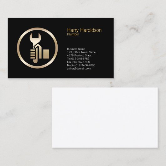 Plumber Plumbing Pipe Wrench  名刺 (正面/裏面)