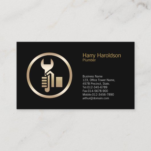 Plumber Plumbing Pipe Wrench  名刺 (正面)