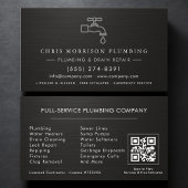 Plumber QR Code Faucet Water Drop Icon 名刺