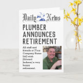 Plumber Retiarement Cardをカスタマイズ カード (黄色い花)