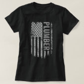 Plumber USA Flag Distressed design Tシャツ (デザイン正面)