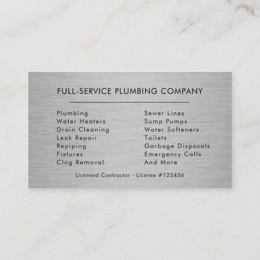 Plumbing 名刺 (裏面)