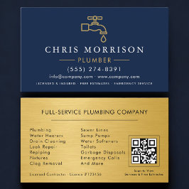 Plumbing and Heating Plumber QR Code 名刺