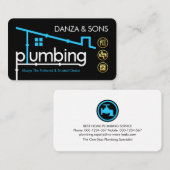 Plumbing Building Pipeline Frame 名刺 (正面/裏面)