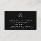 Plumbing Company Silver Metallic QR Code 名刺 (正面)