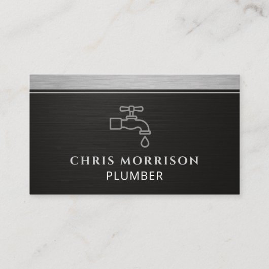 Plumbing Faucet Plumber QR Code Logo 名刺 (正面)