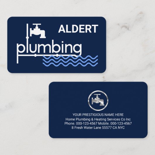 Plumbing Faucet Signage Leaking Water  名刺 (正面/裏面)