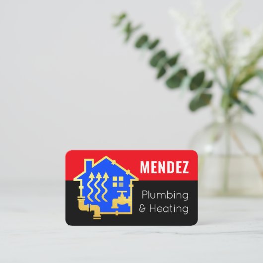 Plumbing Heating Home Piping Frame 名刺 (スタンド正面)