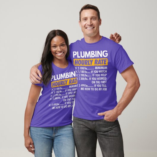 Plumbing Hourly Rate Funny Plumber Saying Hourly Tシャツ (ユニセックス)