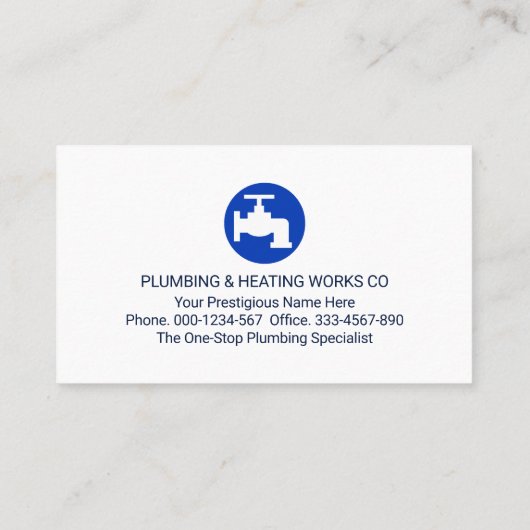 Plumbing Icons On Blue Layers 名刺 (裏面)