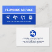 Plumbing Icons On Blue Layers 名刺 (正面/裏面)