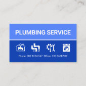 Plumbing Icons On Blue Layers 名刺 (正面)