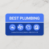 Plumbing Icons On Blue Shade Layers 名刺 (正面)