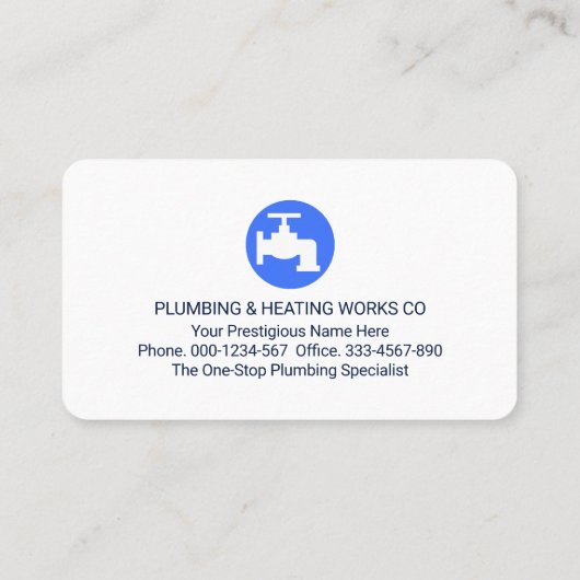 Plumbing Icons On Blue Shade Layers 名刺 (裏面)
