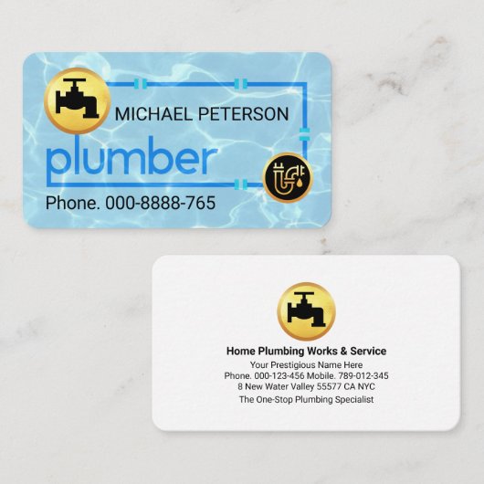 Plumbing Pipe Frame In Water Leaks 名刺 (正面/裏面)