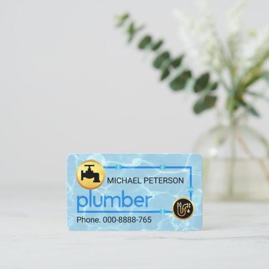 Plumbing Pipe Frame In Water Leaks 名刺 (スタンド正面)