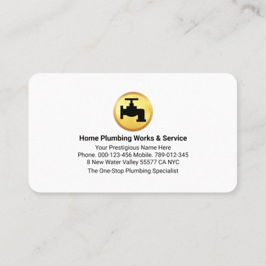 Plumbing Pipe Frame In Water Leaks 名刺 (裏面)