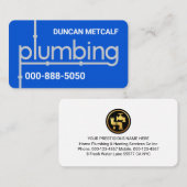 Plumbing Pipeline Leaking Blue Water 名刺 (正面/裏面)