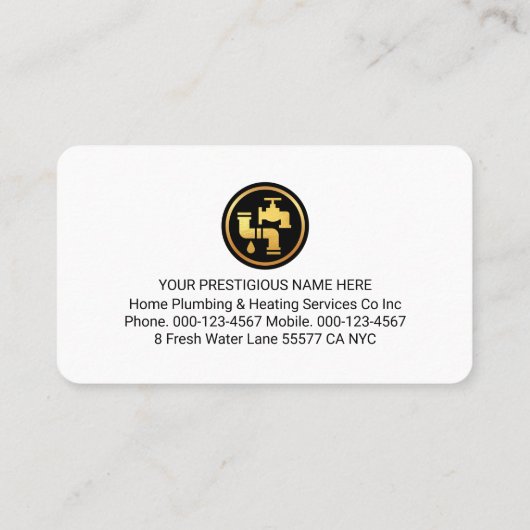 Plumbing Pipeline Leaking Blue Water 名刺 (裏面)