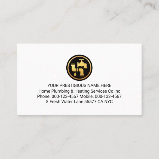 Plumbing Pipeline Leaking Water 名刺 (裏面)