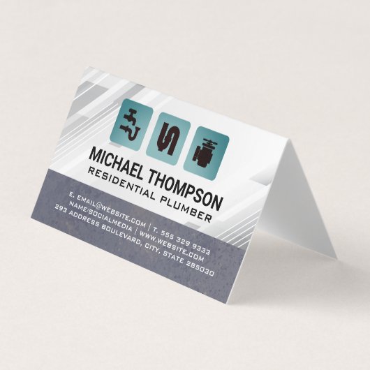 Plumbing Pipes Icons | Blue Collar 名刺 (正面)