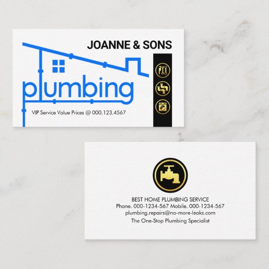 Plumbing Rooftop Pipeline Frame 名刺 (正面/裏面)