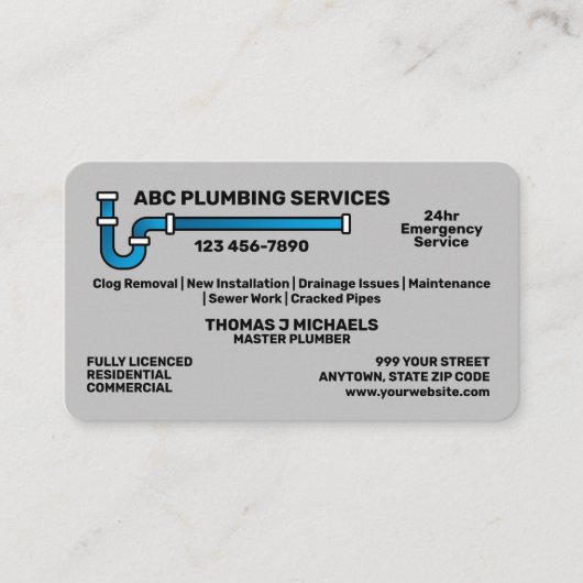 Plumbing Service 名刺 (正面)