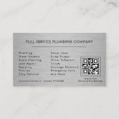 Plumbing Service and Repair Plumber QR Code 名刺 (裏面)