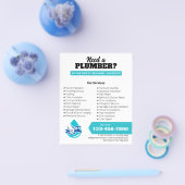 Plumbing Service Water Drop Logo Plumber Business チラシ (シングル)